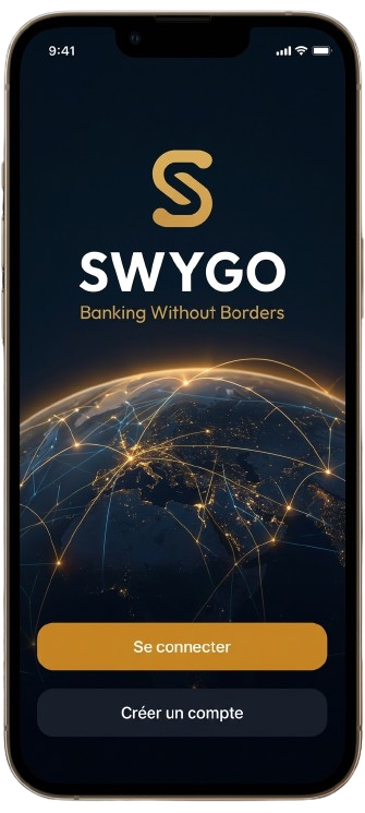Application mobile SWYGO affichant l'écran de connexion